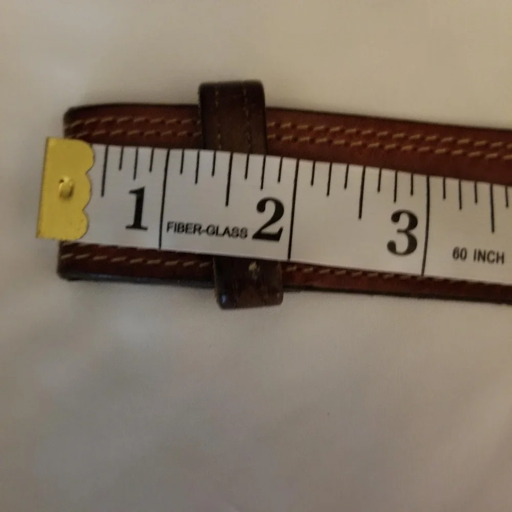 Vintage Brown Leather‎ Basketweave Inlay Western Belt Snap Closure 46.5 Inch